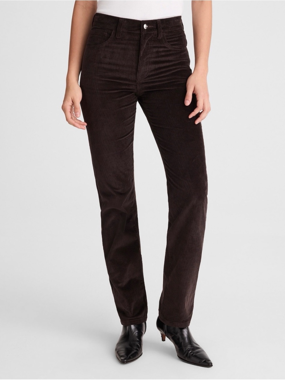 Madewell Long Line Corduroy Pants - Dark Brown
